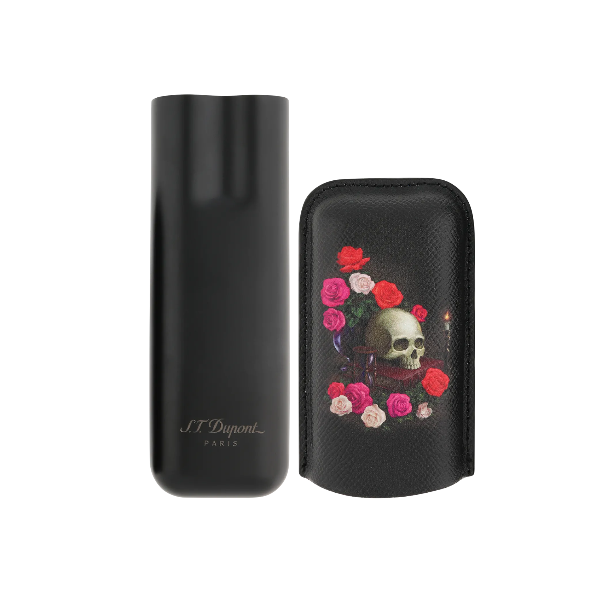 Discount S.T. Dupont 2 cigar case BlackMementoMori